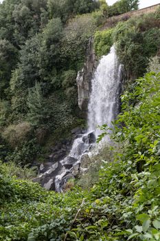 the waterfall of nepi surrounded by greenery in provoncia di rome