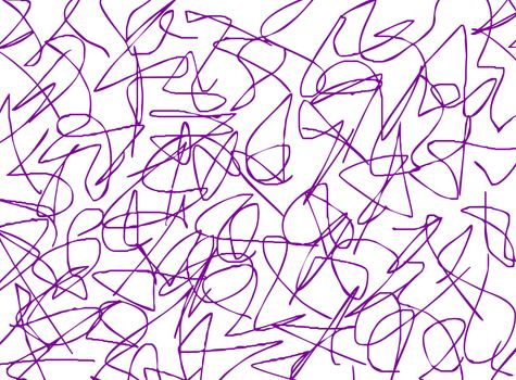 scrawl pink on white background. Abstract illustration scribble. children drawing doodles. babies who write. marking text.