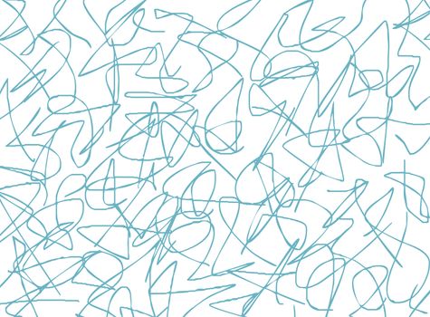 scrawl azure on white background. Abstract illustration scribble. children drawing doodles. babies who write. marking text.