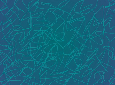scrawl azure on blue background. Abstract illustration scribble. children drawing doodles. babies who write. marking text.