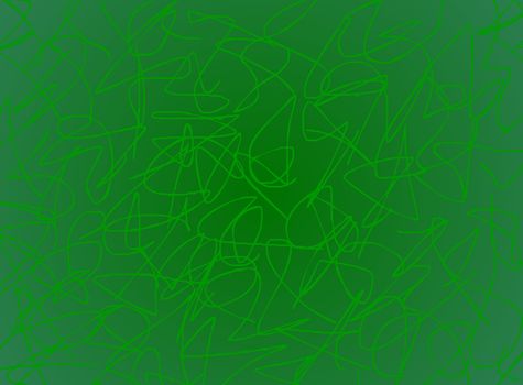 scrawl green on color background. Abstract illustration scribble. children drawing doodles. babies who write. marking text.