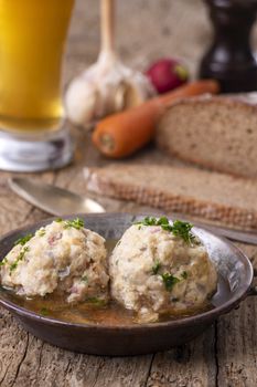 bavarian ham dumplings in broth