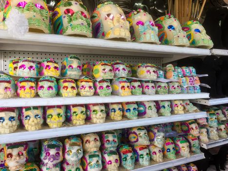 Mexican sugar skulls, traditional sweets used as offerings at altars for the Day of the Dead and only available around the time of that celebration