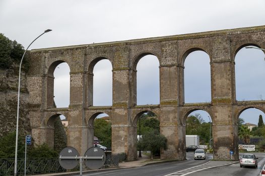 nepi,italy september 26 2020:Roman aqueduct the Bottata of the town of Nepi