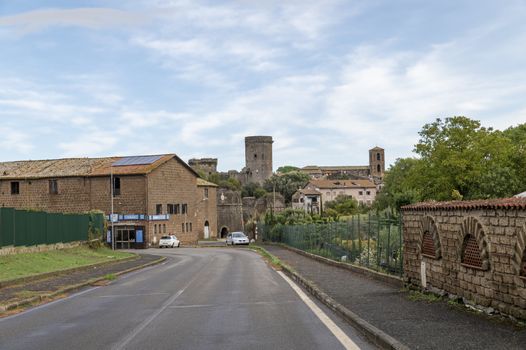 nepi,italy september 26 2020:Borgia castle seen from outside the town of Nepi