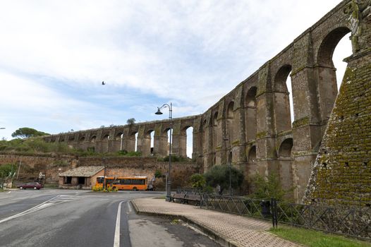 nepi,italy september 26 2020:Roman aqueduct the Bottata of the town of Nepi