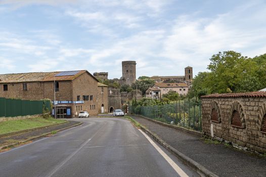 nepi,italy september 26 2020:Borgia castle seen from outside the town of Nepi