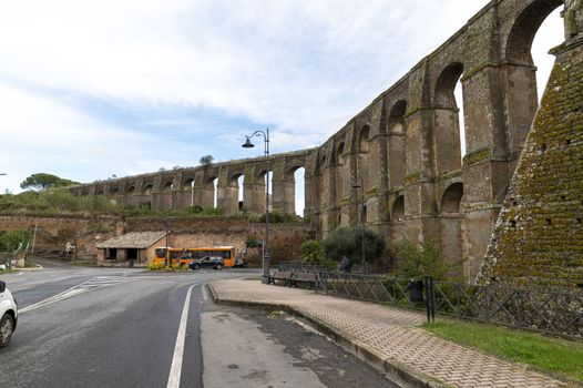 nepi,italy september 26 2020:Roman aqueduct the Bottata of the town of Nepi