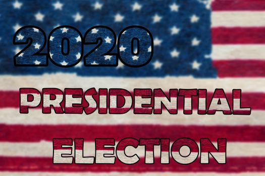 American Presidential Election 2020 background design, banner, poster with the USA flag