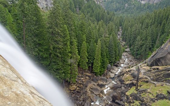 Vernal Falls, iconic waterfall in Yosemite National Park, California, USA