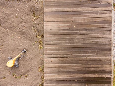 wood table top birds view. Copy space