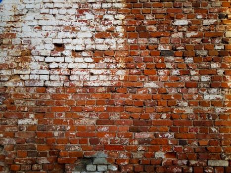 Red brick wall texture grunge background for interior design.