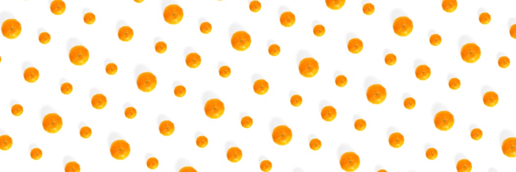 Isolated tangerine citrus collection background. Whole tangerines or mandarin orange fruits isolated on white background Banner not pattern