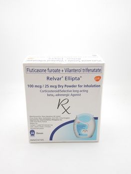 MANILA, PH - SEPT 24 - Relvar ellipta dry powder for inhalation on September 24, 2020 in Manila, Philippines.