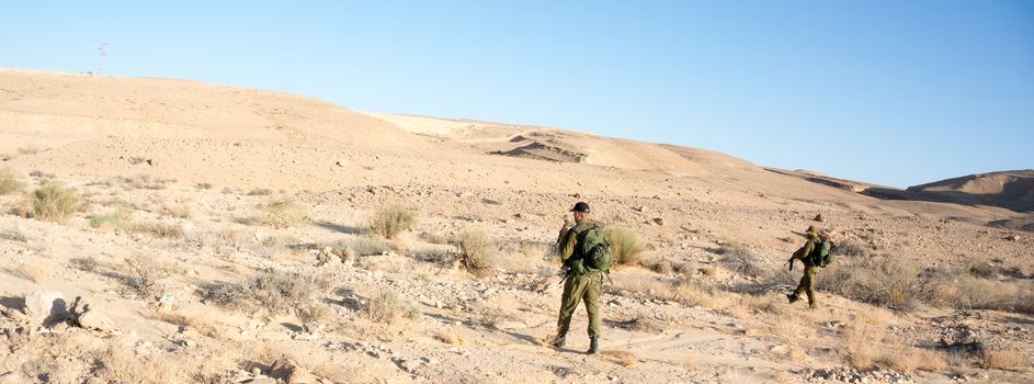 Israeli army patrol in middle east war