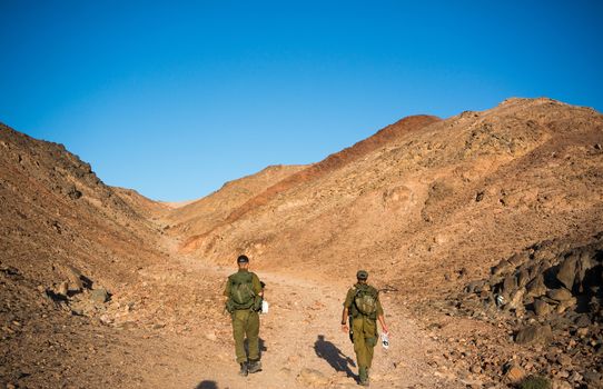 Israeli army patrol in middle east war