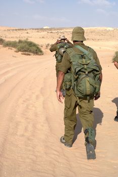 Israeli soldiers in Negev desert fighting terror