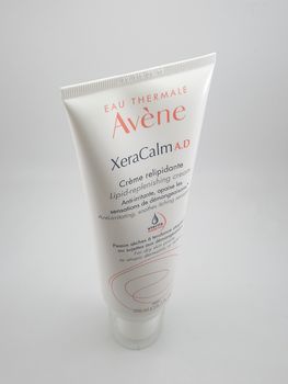 MANILA, PH - SEPT 24 - Avene xeracalm lipid replenishing cream squeeze tube on September 24, 2020 in Manila, Philippines.