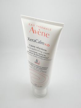 MANILA, PH - SEPT 24 - Avene xeracalm lipid replenishing cream squeeze tube on September 24, 2020 in Manila, Philippines.