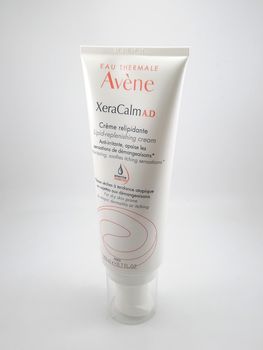 MANILA, PH - SEPT 24 - Avene xeracalm lipid replenishing cream squeeze tube on September 24, 2020 in Manila, Philippines.