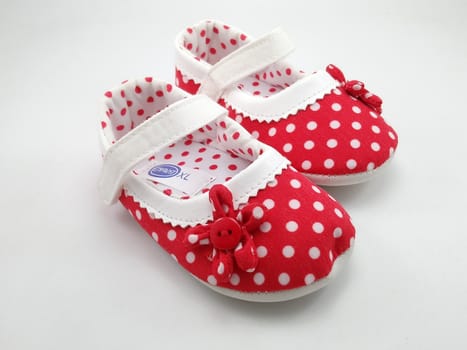 MANILA, PH - SEPT 24 - Enfant red polka dots baby shoes on September 24, 2020 in Manila, Philippines.