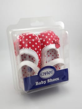 MANILA, PH - SEPT 24 - Enfant red polka dots baby shoes on September 24, 2020 in Manila, Philippines.