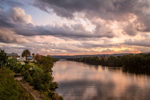 Cloudy skies late afternoon over the Nepean river Penrith