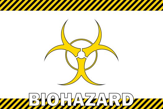 Biohazard sign with safety ribbons on white background