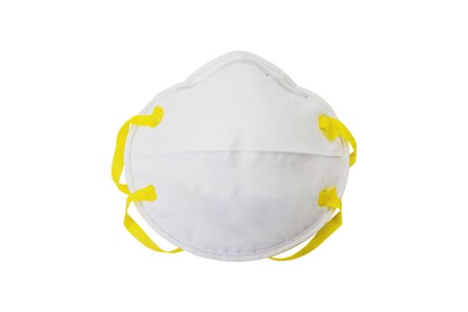 N95 mask respirator for dust, PM2.5, odor and chills. Coronavirus Covid-19 infection isolated on white background.