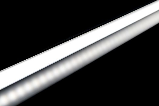 LED tube light bulb white color for photography and video on black background.