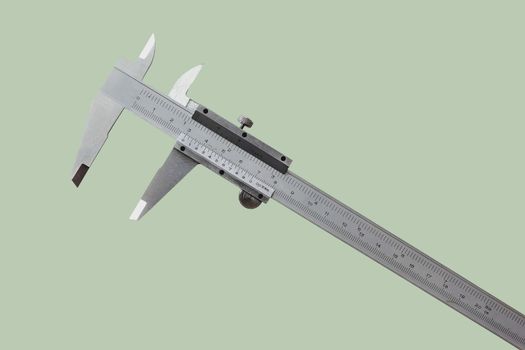 Vernier is a measure of the jobs and the industry is measured in centimeters and inches isolated on pastel color background.