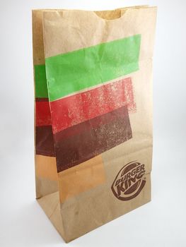 MANILA, PH - SEPT 24 - Burger King brown paper bag on September 24, 2020 in Manila, Philippines.