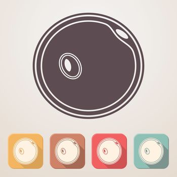 Egg cell flat icon set in color boxes with shadow.