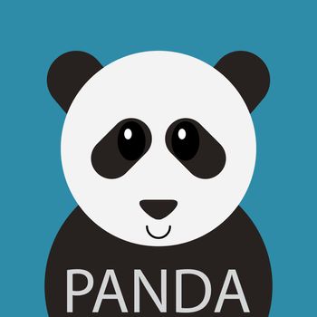 Cute Panda bear cartoon flat icon avatar.