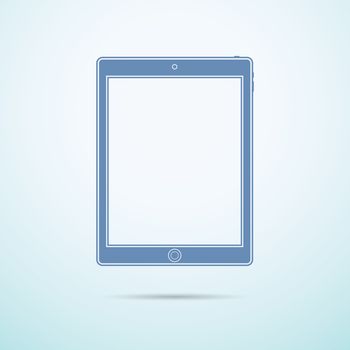 Tablet flat icon on blue background.