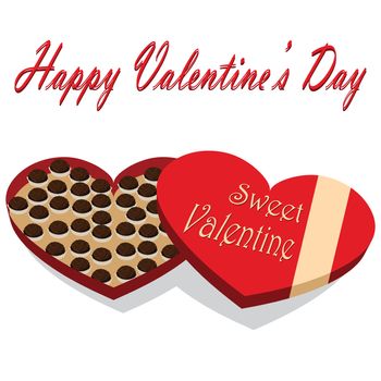 Valentine's Day of chocolate candy white background.