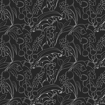 Beautiful seamless floral pattern. Flower vector background.