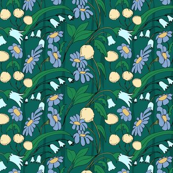 Beautiful seamless floral pattern. Flower vector background.