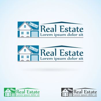 Real Estate vector logo design template color set. House abstract concept icon. Realty construction architecture symbol.