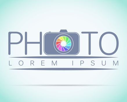 Photo studio logo mock up Light sample text.