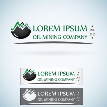 OIl gas company vector logo design template color set. fire oil drop with mountains abstractsymbol concept icon. 