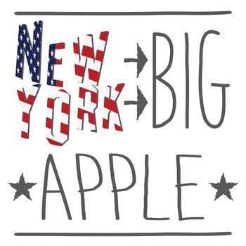 New York Big apple typography poster, t-shirt Printing design, vector Badge Applique Label.