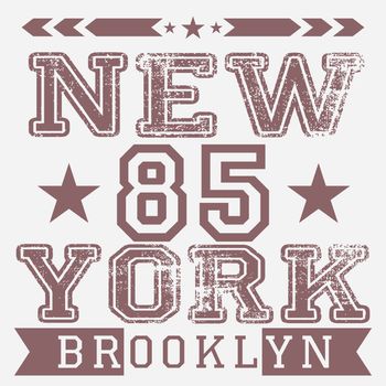 New York City retro vintage typography poster, t-shirt Printing design, vector Badge Applique Label.
