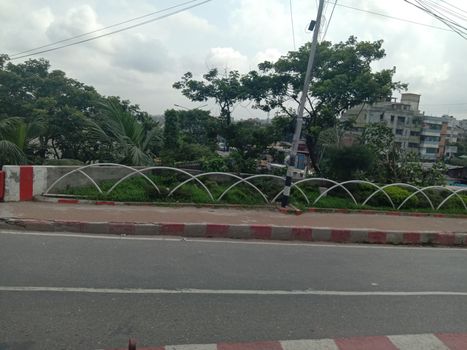 Highway closeup with nature and green