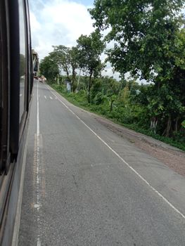 Highway closeup with nature and green