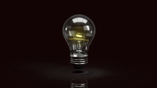 The light bulb in the dark for idea or business content 3d rendering.