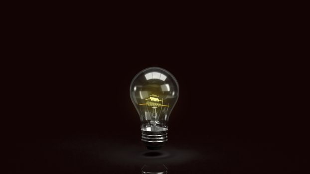 The light bulb in the dark for idea or business content 3d rendering.