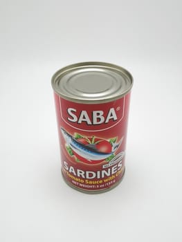MANILA, PH - SEPT 25 - Saba sardines in tomato sauce with chili on September 25, 2020 in Manila, Philippines.