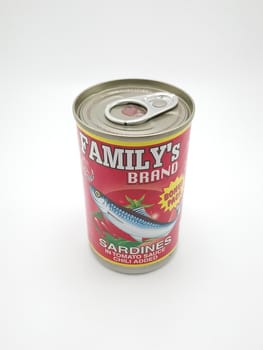 MANILA, PH - SEPT 25 - Familys brand sardines in tomato sauce with chili on September 25, 2020 in Manila, Philippines.