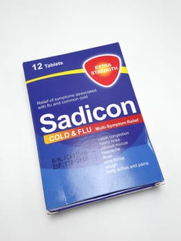 MANILA, PH - SEPT 25 - Sadicon cold and flu tablets box on September 25, 2020 in Manila, Philippines.